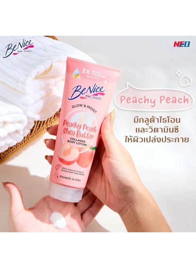 Benice Be Nice Glow & Moist Body Lotion with Peach Extract, Shea Butter & Collagen - Image 2